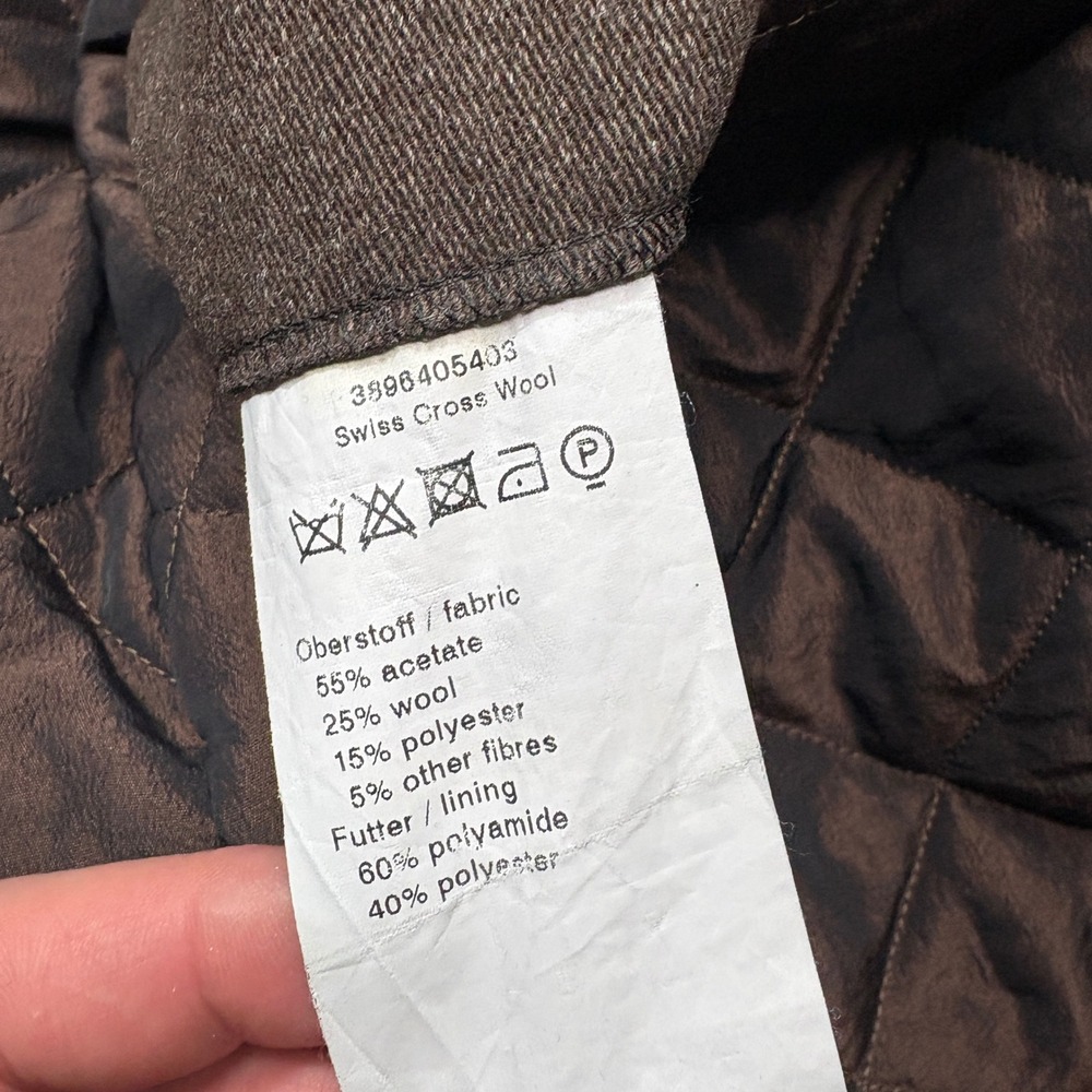 Strellson Swiss Cross Wool Edition Men Brown Field Jacket Quilted Utility 54 XXL - Picture 12 of 12